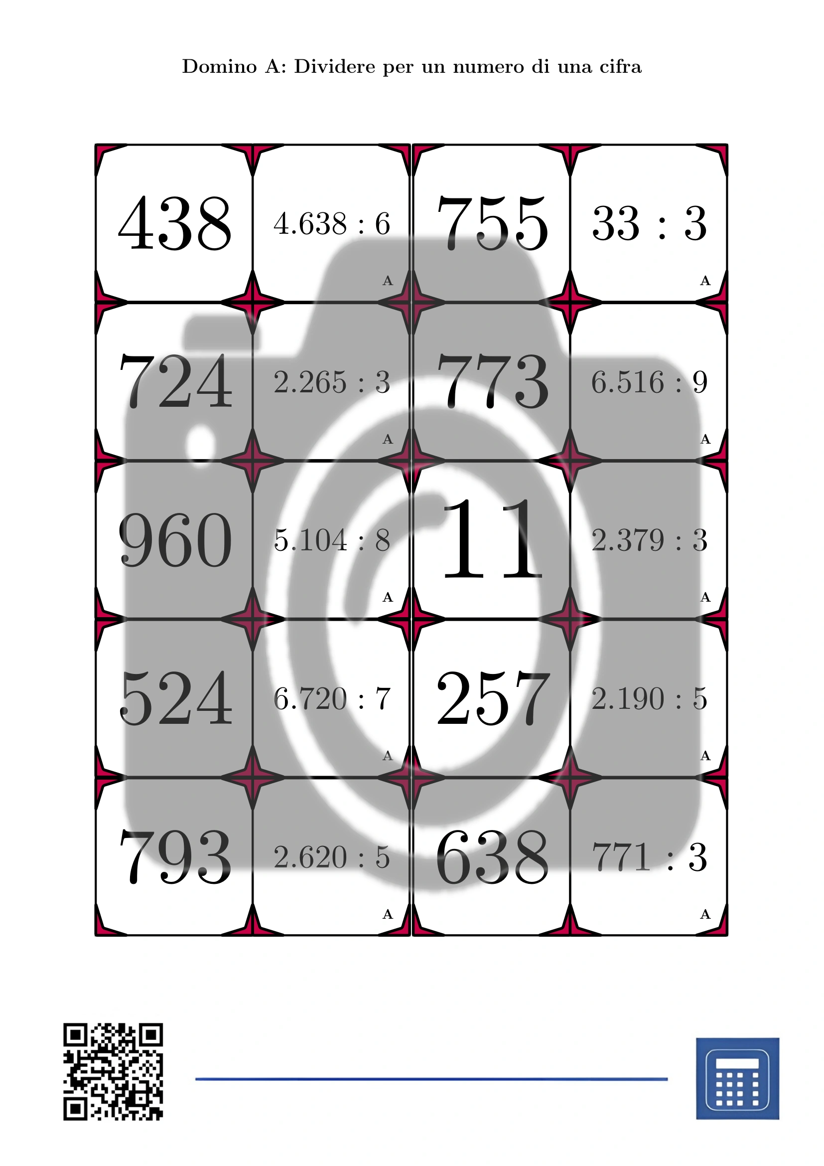 Domino: Dividere per un numero di una cifra - immagine 2