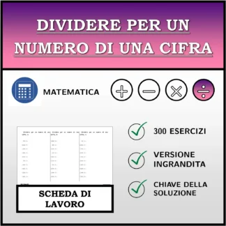 Scheda di lavoro: Dividere per un numero di una cifra