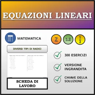 Scheda di lavoro: Equazioni lineari, diversi tipi di soluzioni