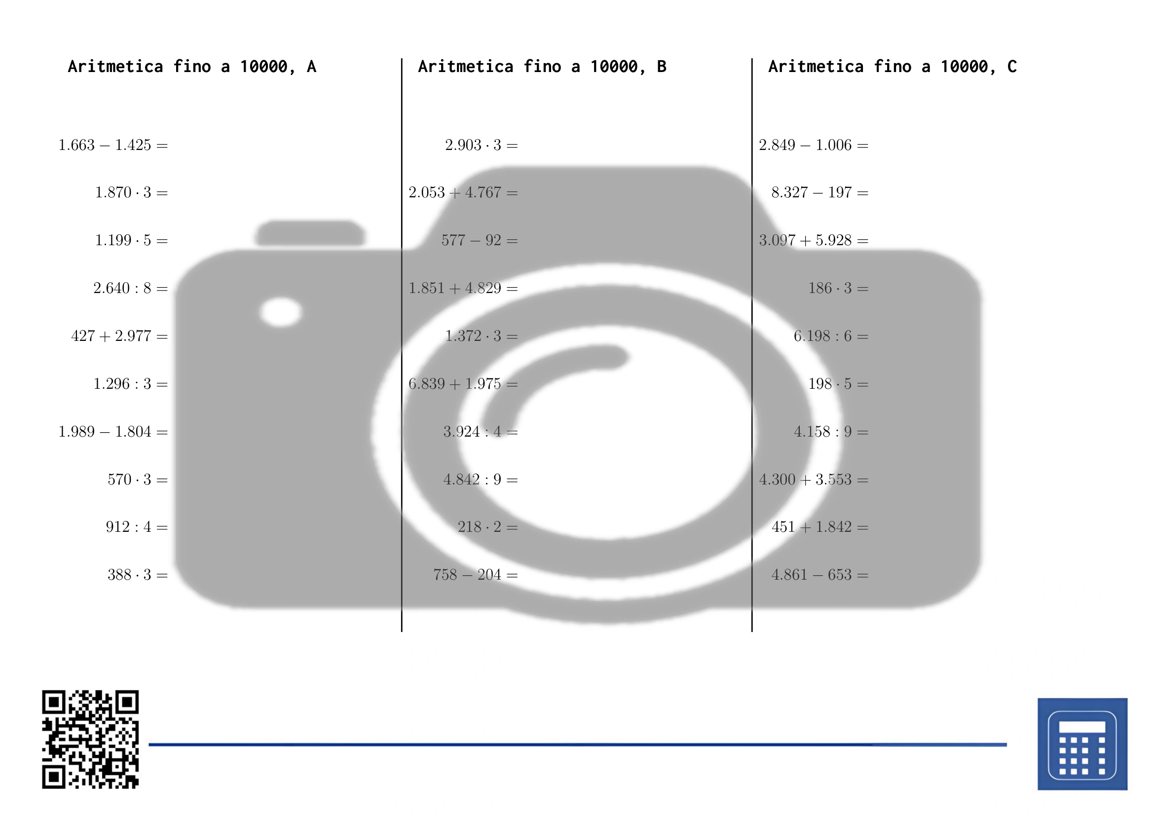 Scheda di lavoro: Aritmetica fino a 10000 - immagine 2
