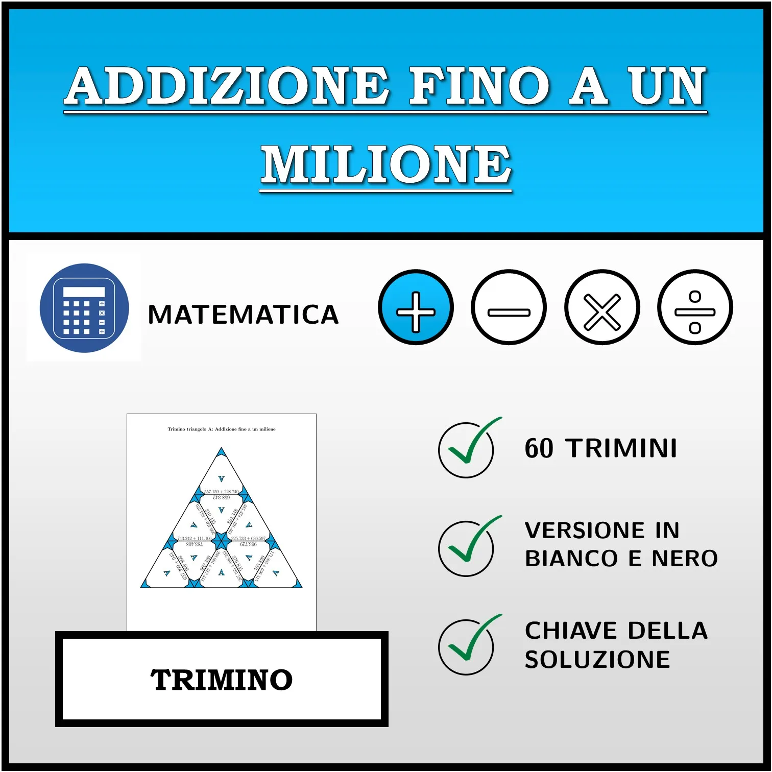 Trimino: Addizione fino a un milione