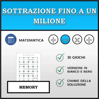 Memory: Sottrazione fino a un milione