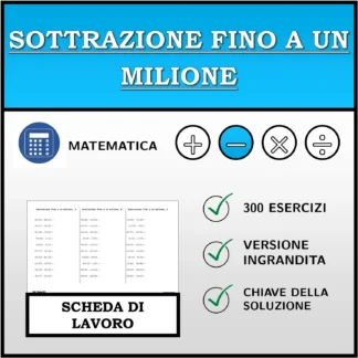 Scheda di lavoro: Sottrazione fino a un milione