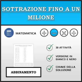 Esercizio di abbinamento: Sottrazione fino a un milione