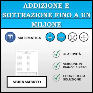 Esercizio di abbinamento: Addizione e sottrazione fino a un milione