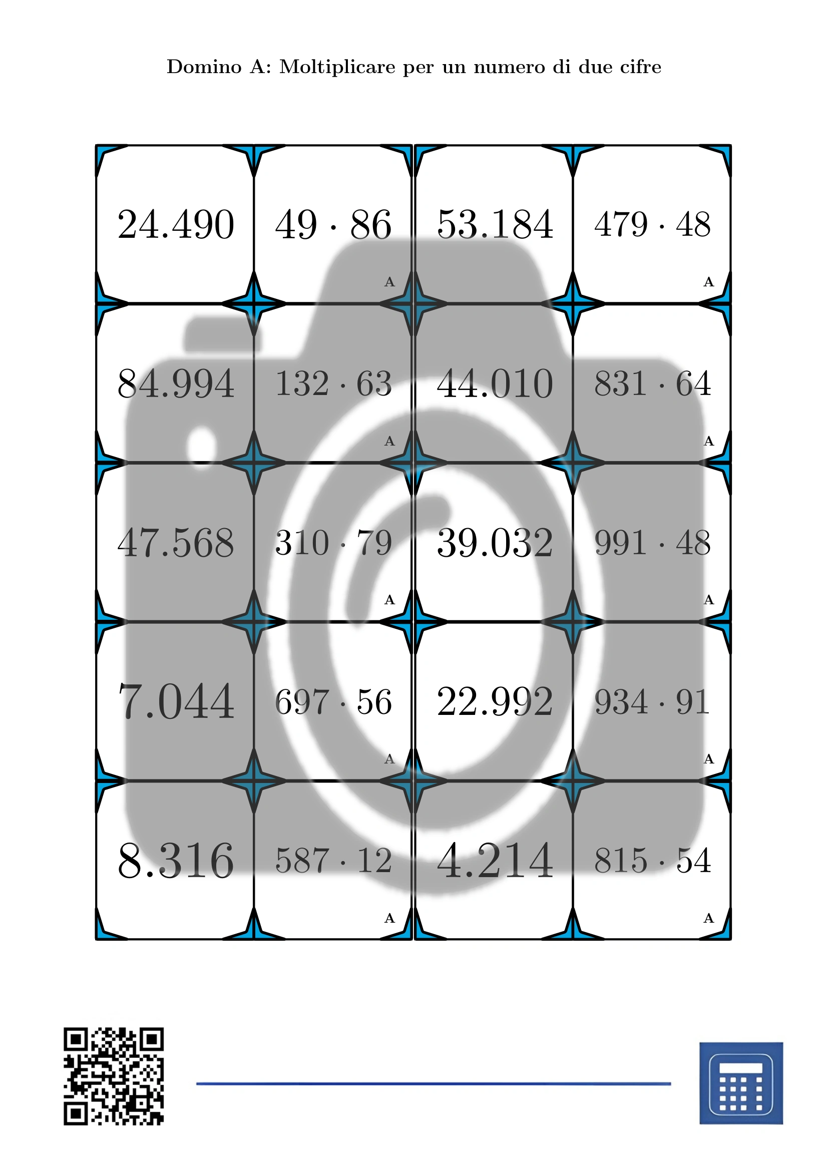 Domino: Moltiplicare per un numero di due cifre - immagine 2