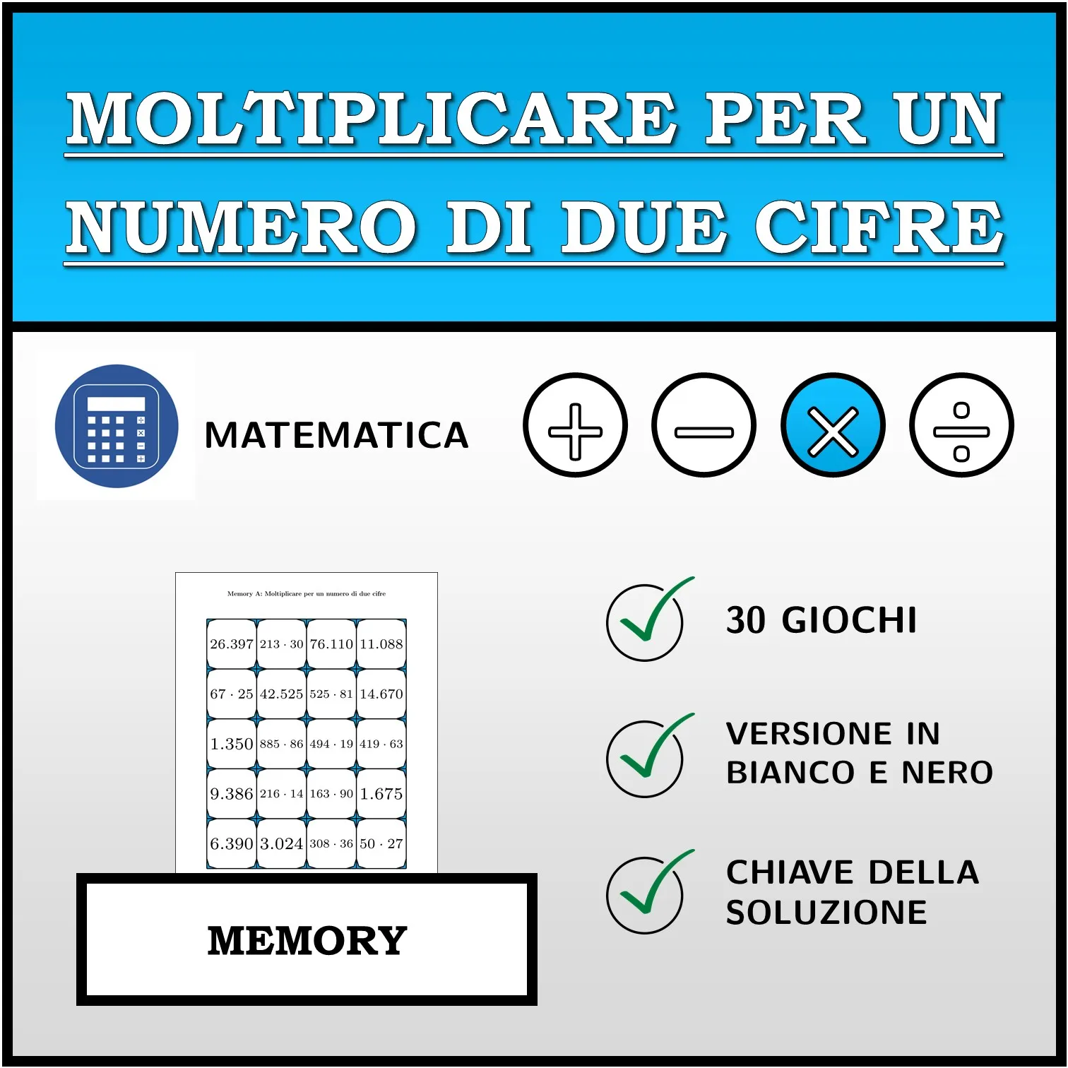 Memory: Moltiplicare per un numero di due cifre