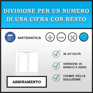 Esercizio di abbinamento: Divisione per un numero di una cifra con resto