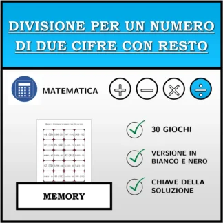 Memory: Divisione per un numero di due cifre con resto