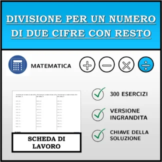 Scheda di lavoro: Divisione per un numero di due cifre con resto