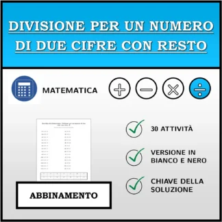 Esercizio di abbinamento: Divisione per un numero di due cifre con resto