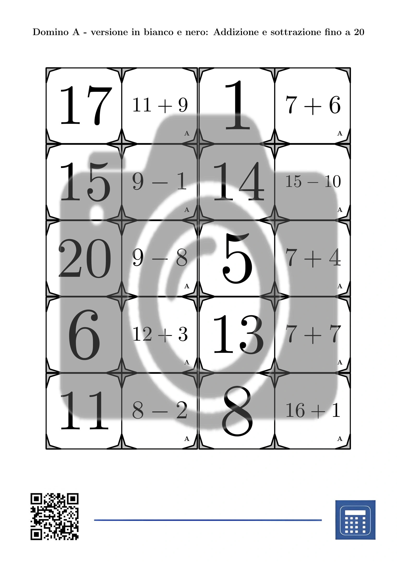Domino: Addizione e sottrazione fino a 20 - immagine 3