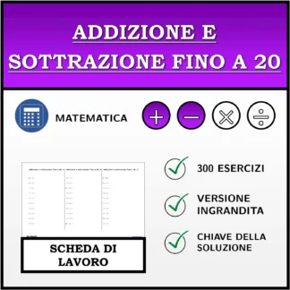 Scheda di lavoro: Addizione e sottrazione fino a 20