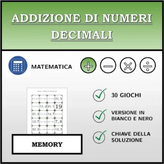 Memory: Addizione di numeri decimali
