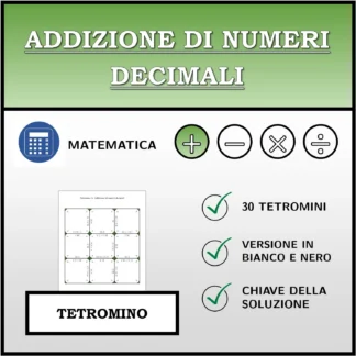 Tetramino: Addizione di numeri decimali