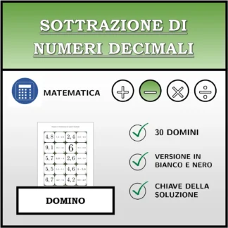 Domino: Sottrazione di numeri decimali