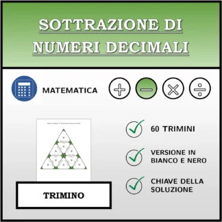 Trimino: Sottrazione di numeri decimali
