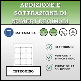 Tetramino: Addizione e sottrazione di numeri decimali