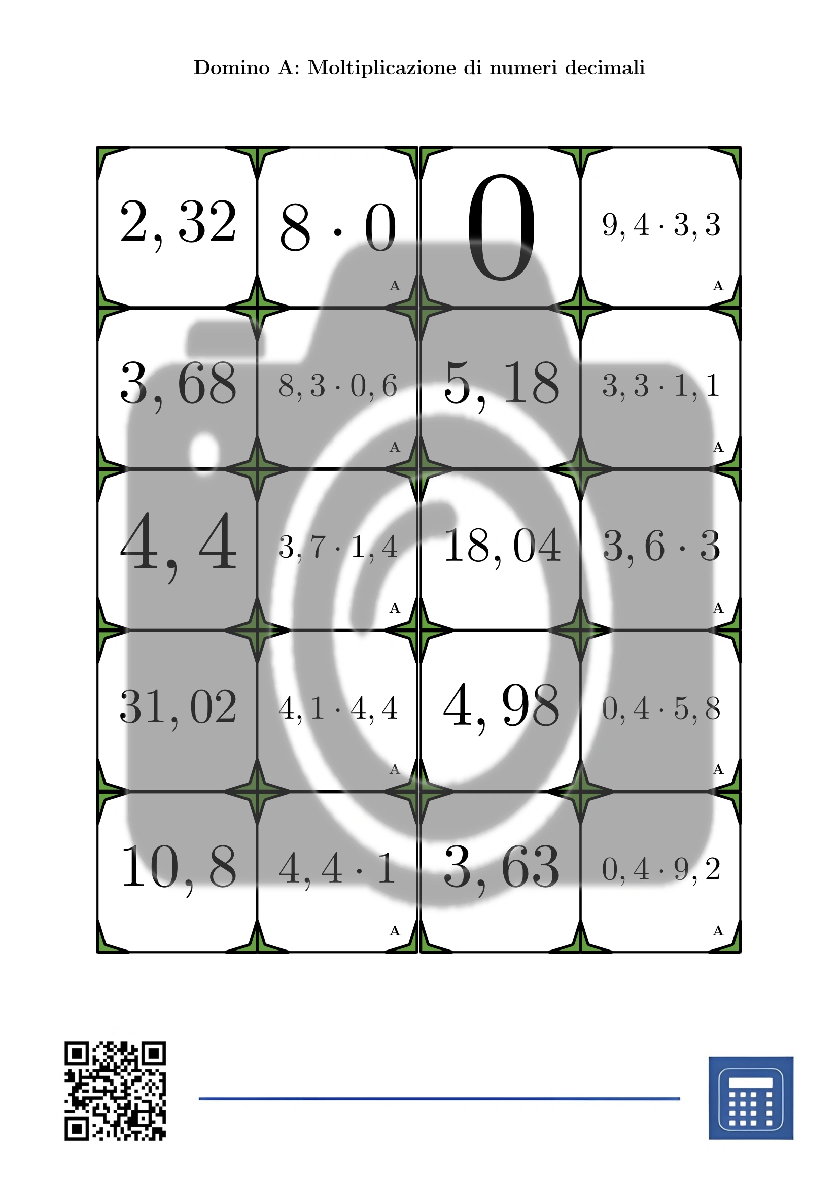 Domino: Moltiplicazione di numeri decimali - immagine 2