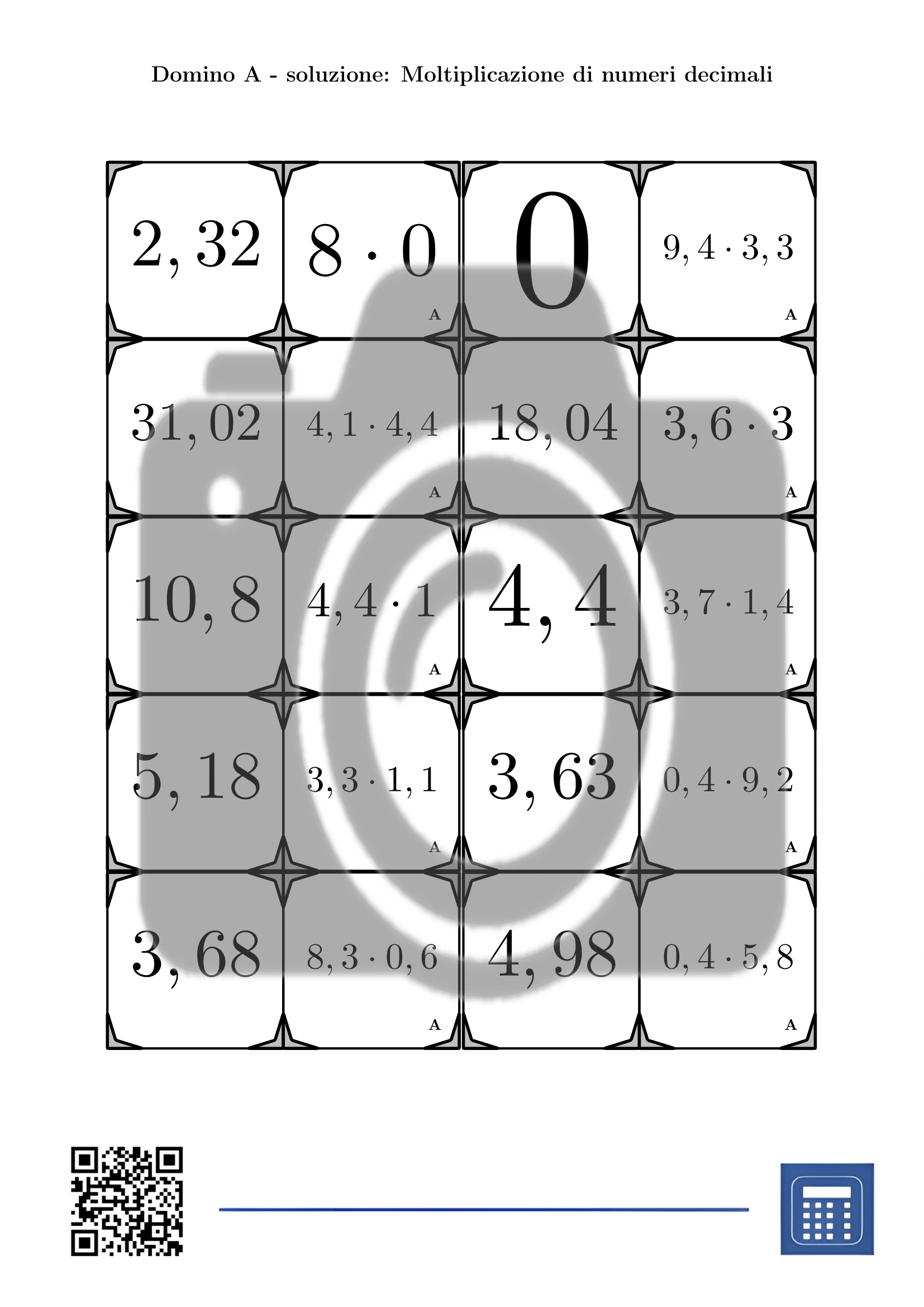 Domino: Moltiplicazione di numeri decimali - immagine 4