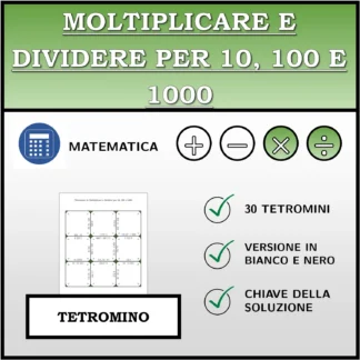 Tetramino: Moltiplicare e dividere per 10, 100 e 1000