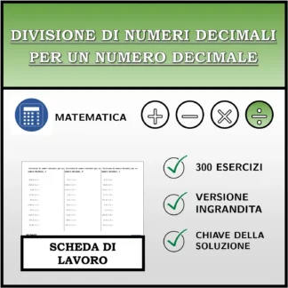 Scheda di lavoro: Divisione di numeri decimali per un numero decimale