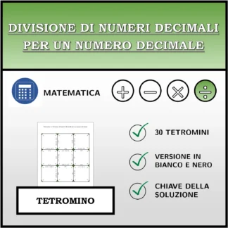 Tetramino: Divisione di numeri decimali per un numero decimale