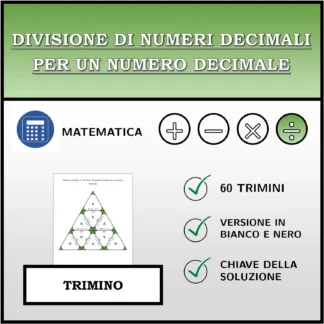 Trimino: Divisione di numeri decimali per un numero decimale