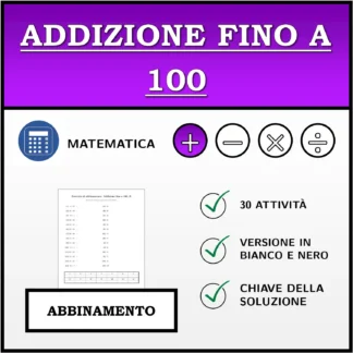 Esercizio di abbinamento: Addizione fino a 100