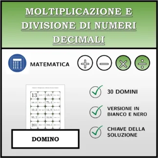Domino: Moltiplicazione e divisione di numeri decimali