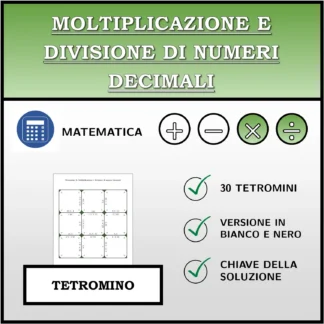Tetramino: Moltiplicazione e divisione di numeri decimali