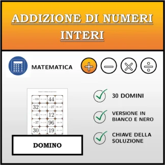 Domino: Addizione di numeri interi