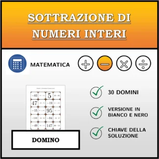 Domino: Sottrazione di numeri interi
