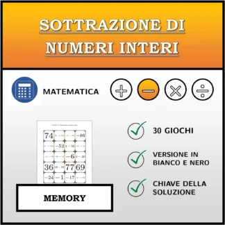 Memory: Sottrazione di numeri interi