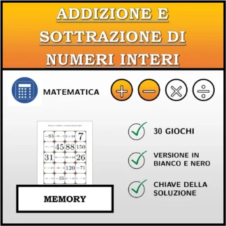 Memory: Addizione e sottrazione di numeri interi