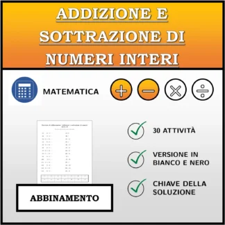Esercizio di abbinamento: Addizione e sottrazione di numeri interi