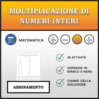 Esercizio di abbinamento: Moltiplicazione di numeri interi