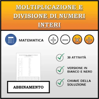 Esercizio di abbinamento: Moltiplicazione e divisione di numeri interi