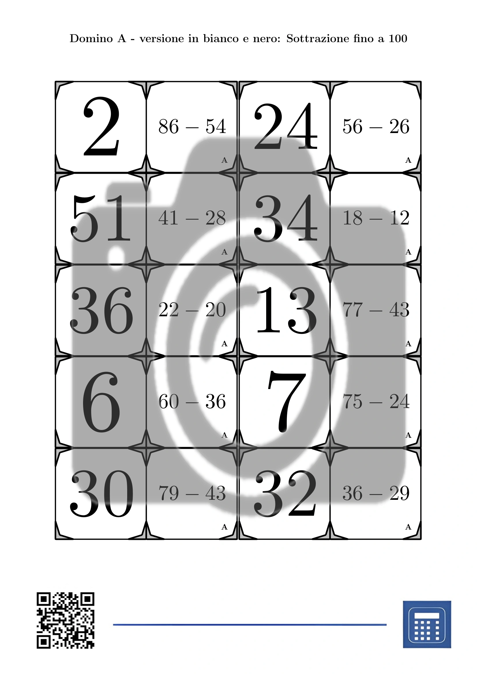 Domino: Sottrazione fino a 100 - immagine 3