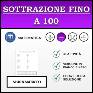 Esercizio di abbinamento: Sottrazione fino a 100