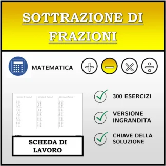 Scheda di lavoro: Sottrazione di frazioni