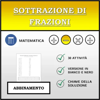 Esercizio di abbinamento: Sottrazione di frazioni