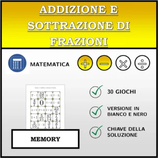 Memory: Addizione e sottrazione di frazioni