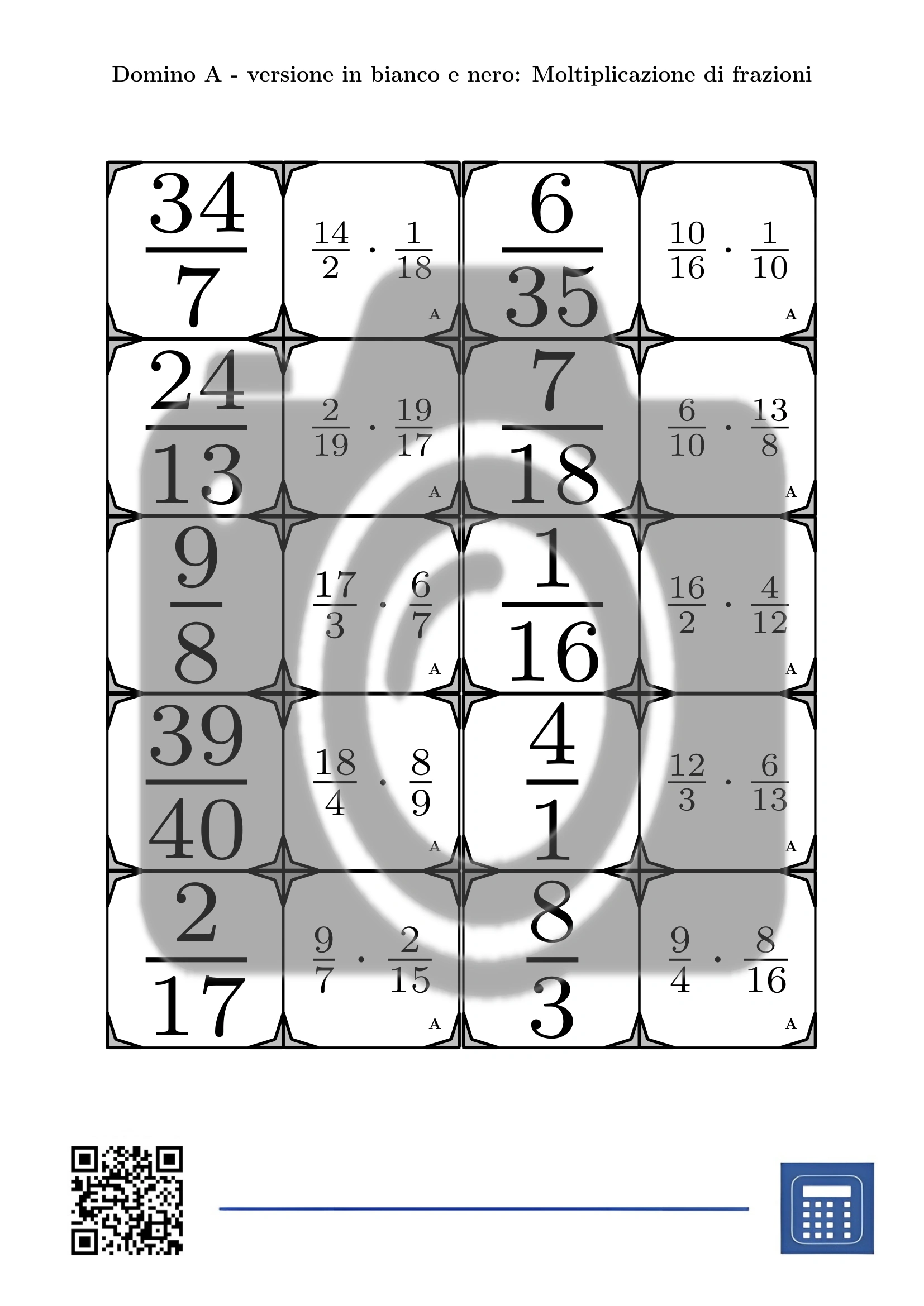 Domino: Moltiplicazione di frazioni - immagine 3
