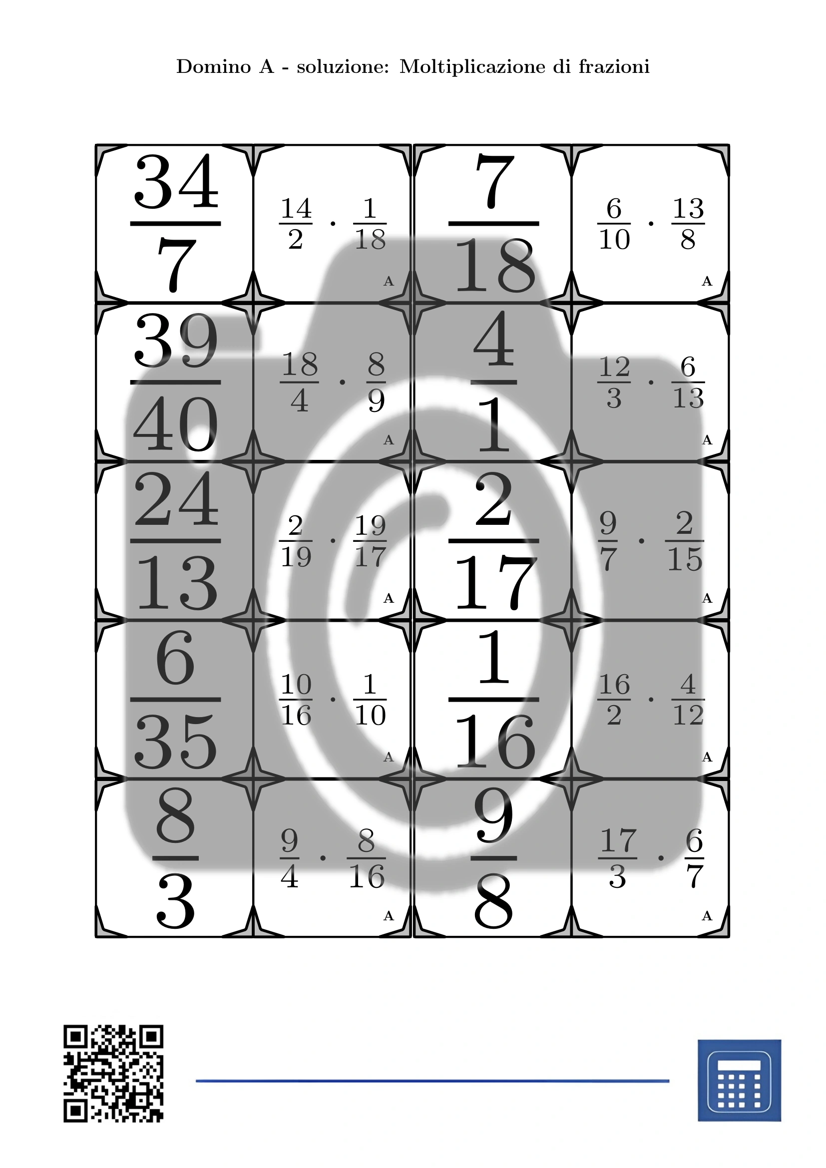 Domino: Moltiplicazione di frazioni - immagine 4