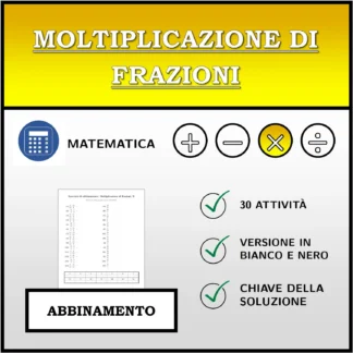 Esercizio di abbinamento: Moltiplicazione di frazioni