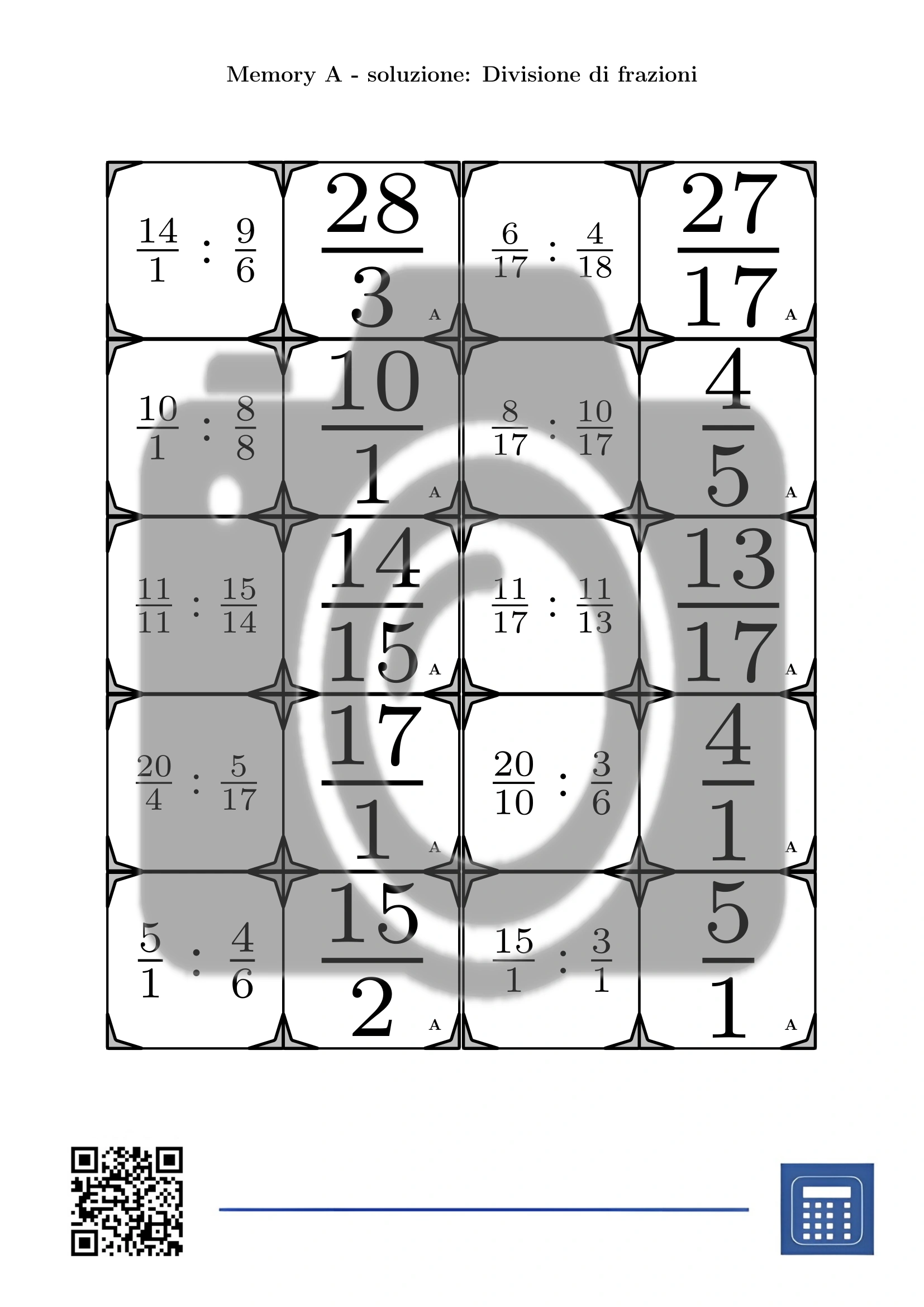 Memory: Divisione di frazioni - immagine 4