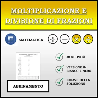 Esercizio di abbinamento: Moltiplicazione e divisione di frazioni