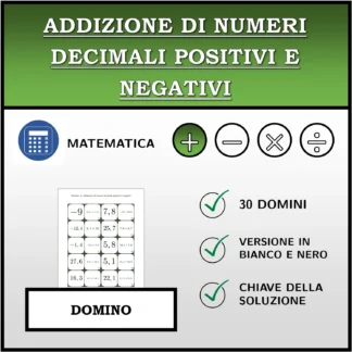 Domino: Addizione di numeri decimali positivi e negativi