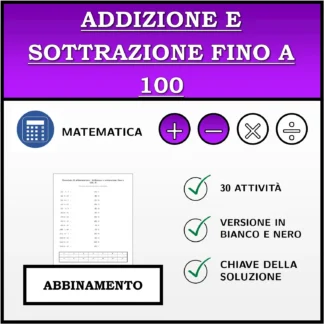 Esercizio di abbinamento: Addizione e sottrazione fino a 100